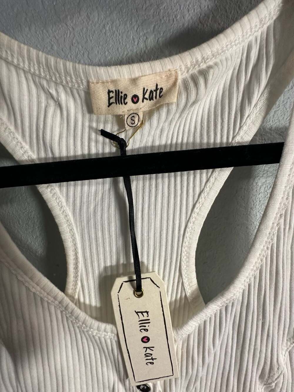 Ellie Kate Ribbed Racerback Button Front Tank Top